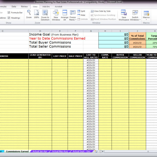 Business Planning Tool for Realtors - Leaders Edge Training